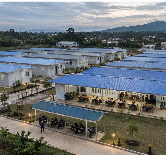 Panorama hunian pekerja dan fasilitas kehidupan di kamp proyek Jawa Tengah